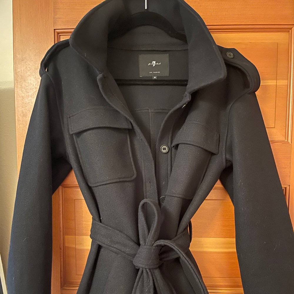 Women's Black '7 For All Mankind' Coat- sz Med